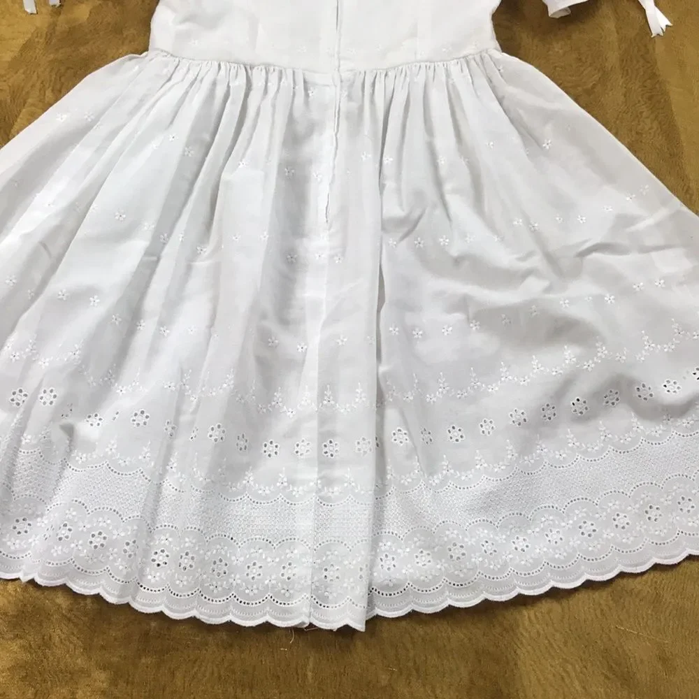 VINTAGE MADE WITH LOVE BY NANA WHITE GIRL DRESS SIZE 6/8 Approximate No Tag